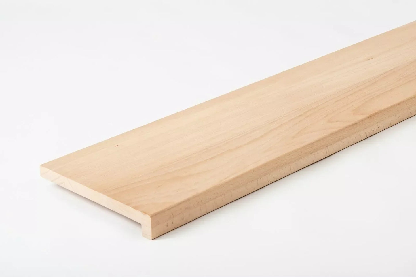 Marche d'escalier Appui de fenêtre avec surplomb Hêtre étuvé A/B, lamelles entières, 20 mm, non fini