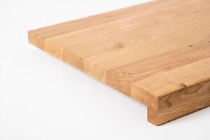 Stair tread Windowsill with overhang Oak Rustic, full stave lamellas, 20 mm, Matte lacquered