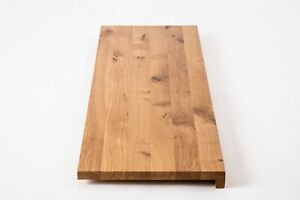 Stair tread Windowsill with overhang Oak Rustic, full stave lamellas, 20 mm, Matte lacquered