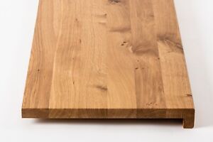 Stair tread Windowsill with overhang Oak Rustic, full stave lamellas, 20 mm, Matte lacquered