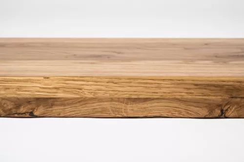 Stair tread Windowsill with overhang Oak Rustic, full stave lamellas, 26 mm, Bronze oil