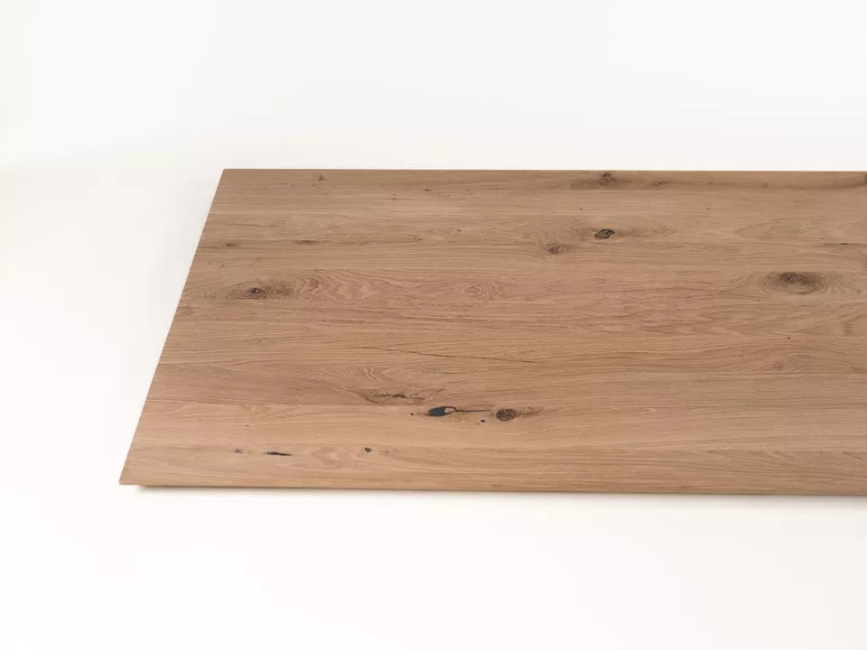 Rectangular Worktop Oak Rustic, full stave lamellas, 52 mm, 3-layer, Unfinished