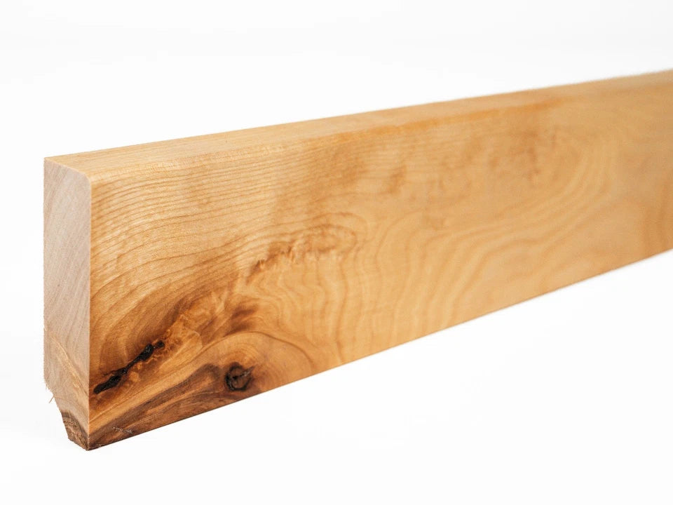 Plinthe en bouleau massif rustique 24 x 80 mm Huile naturelle 2000 mm avec rayon de 5 mm sans remplissage