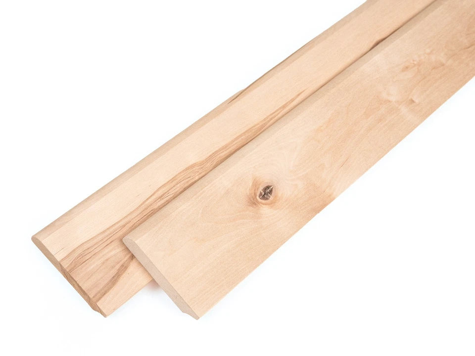 Solid Skirting Board Birch Rustic 24x100mm unfinished 2000 mm with radius 20mm without filling