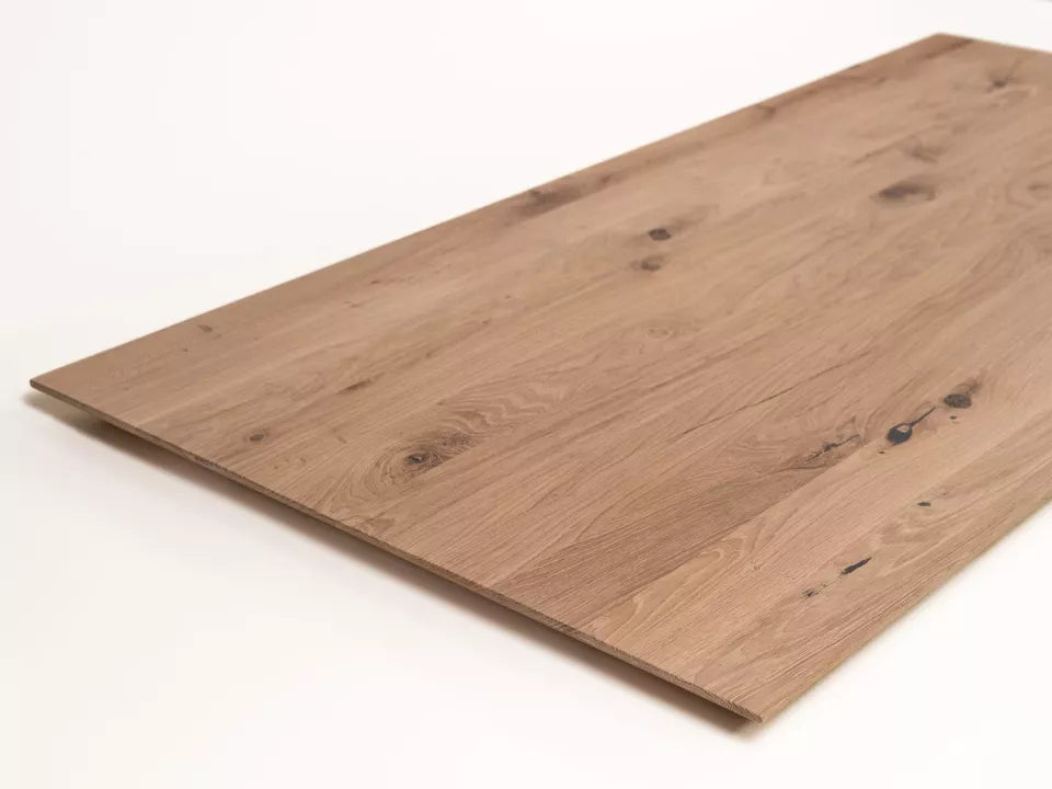 Rectangular Worktop Oak Rustic, full stave lamellas, 52 mm, 3-layer, Unfinished