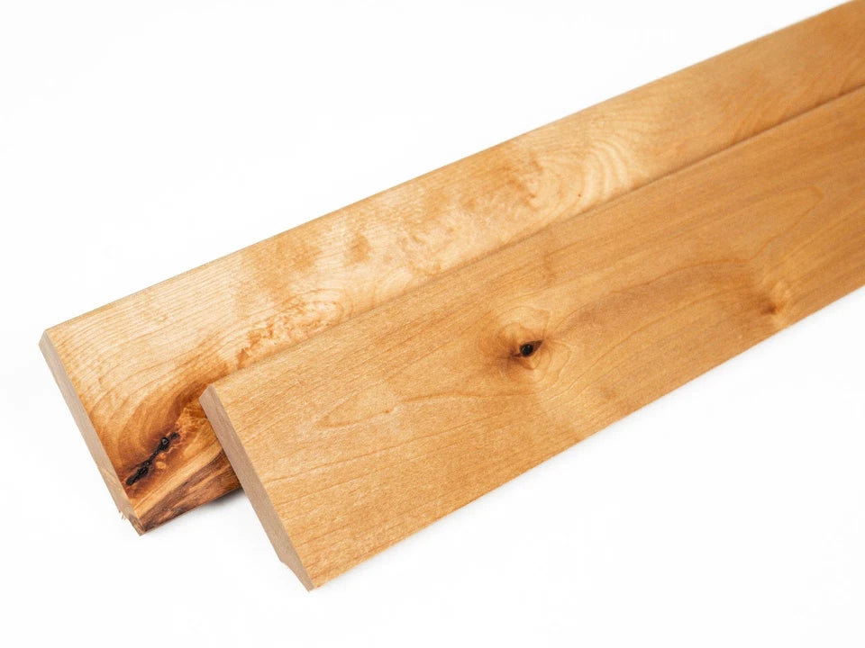 Plinthe en bouleau massif rustique 24 x 80 mm Huile naturelle 2000 mm avec rayon de 5 mm sans remplissage