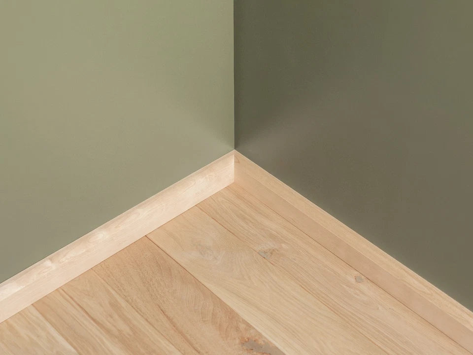 Solid Skirting Board Birch A/B 24x60mm Hard wax oil Natural white 2000 mm with radius 20mm
