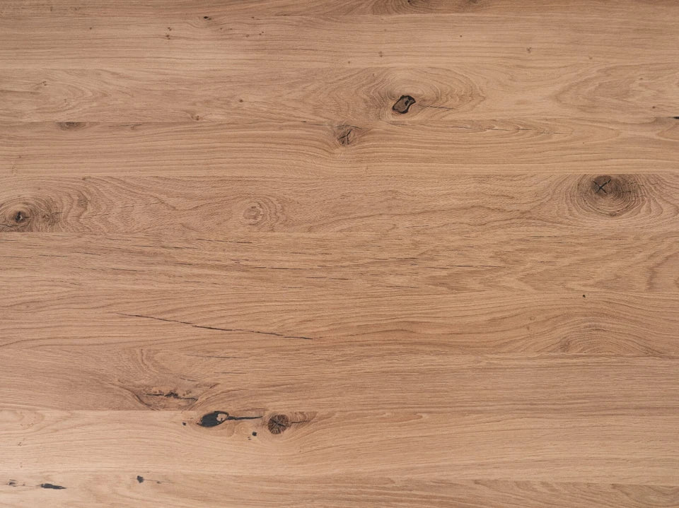 Rectangular Worktop Oak Rustic, full stave lamellas, 52 mm, 3-layer, Unfinished