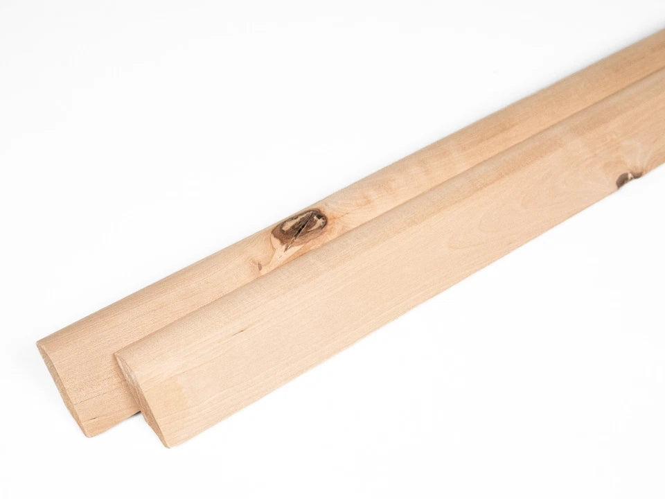 Solid Skirting Board Birch Rustic 24x60mm unfinished 2000 mm with radius 5mm without filling