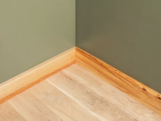 Solid Skirting Board Birch Rustic 24x100mm Natural oil 2000 mm with radius 5mm without filling