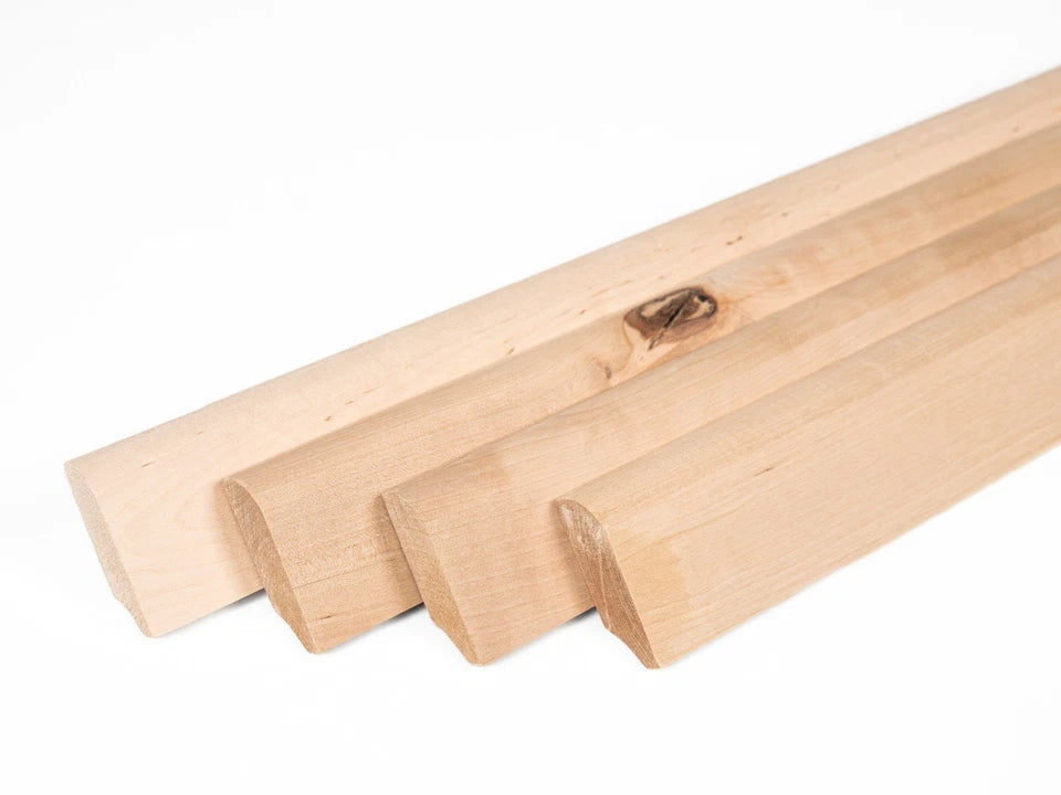 Solid Skirting Board Birch Rustic 24x60mm unfinished 2000 mm with radius 5mm without filling
