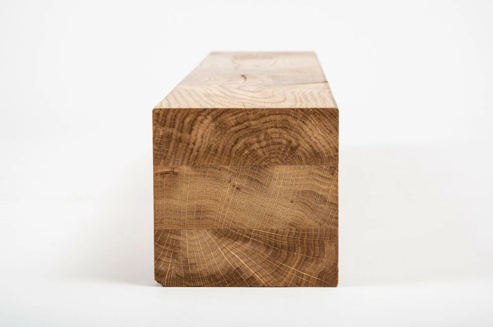 Glulam oak beam Rustic 80x80 mm hard wax oil natural (colourless), square timber, solid wood