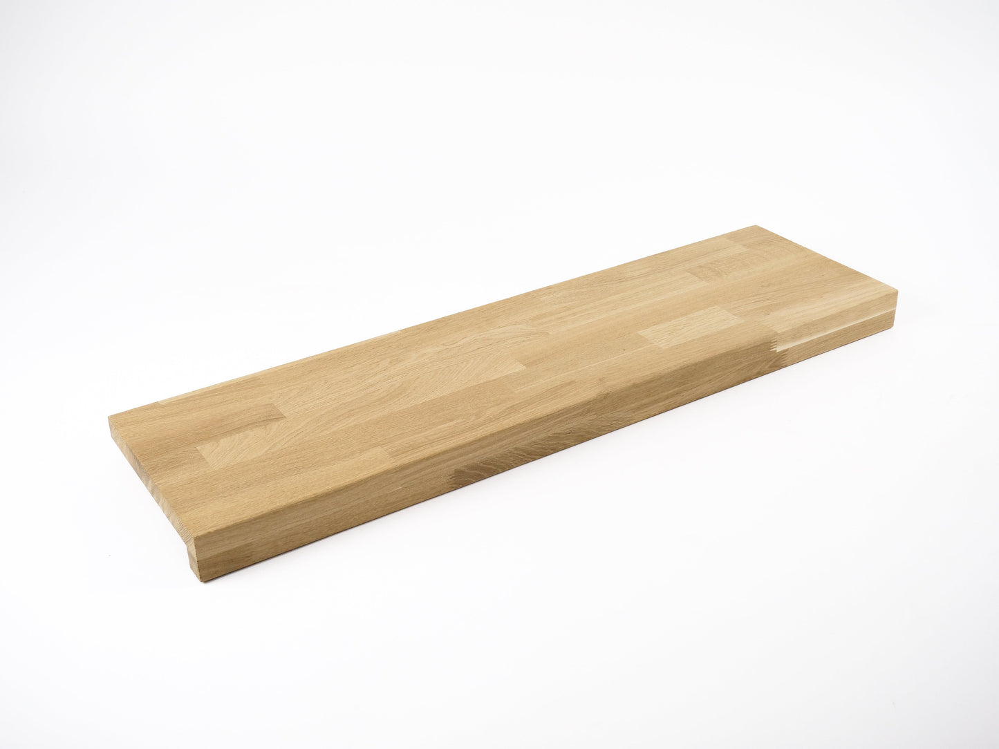 Stair tread Windowsill with overhang Oak A/B, finger jointed lamellas, 26 mm, Unfinished