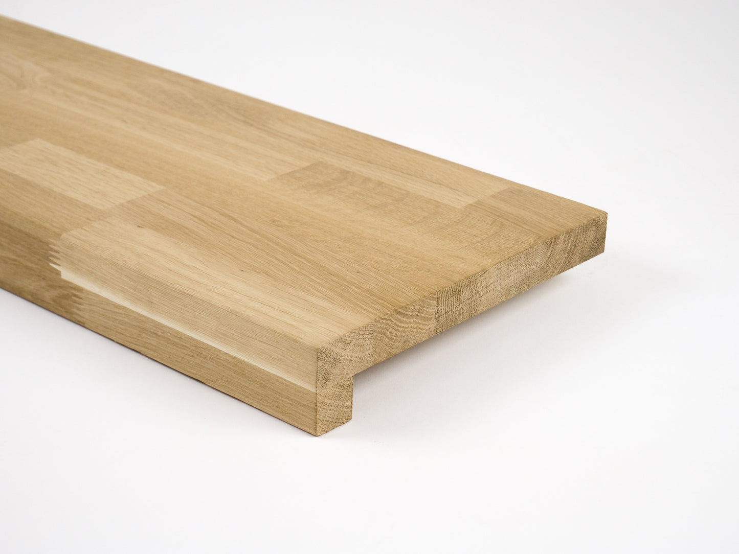 Stair tread Windowsill with overhang Oak A/B, finger jointed lamellas, 26 mm, Unfinished