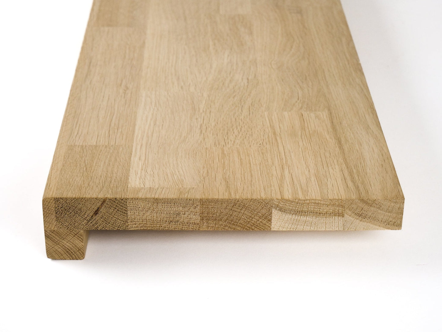 Stair tread Windowsill with overhang Oak A/B, finger jointed lamellas, 26 mm, Unfinished