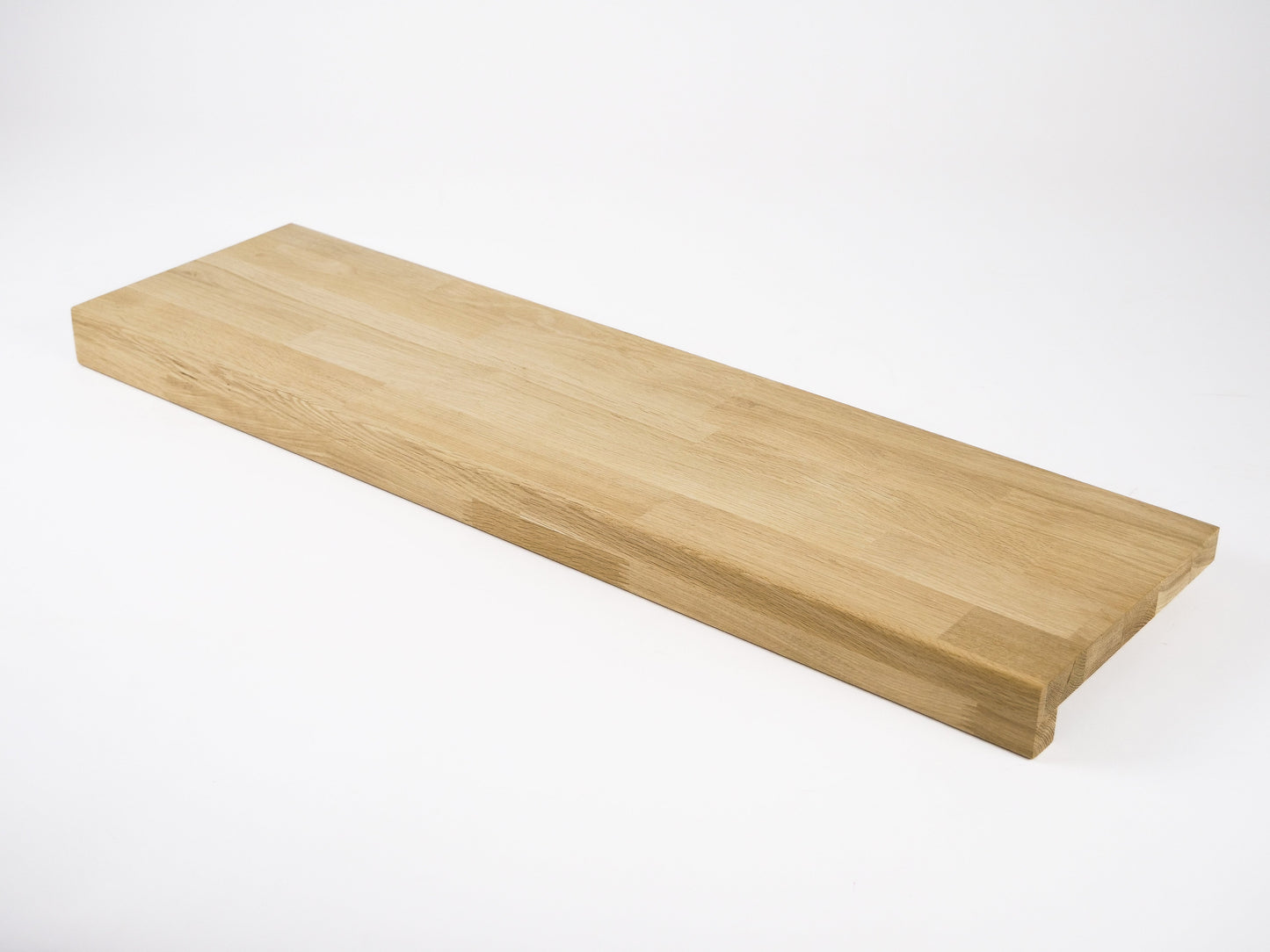 Stair tread Windowsill with overhang Oak A/B, finger jointed lamellas, 26 mm, Unfinished