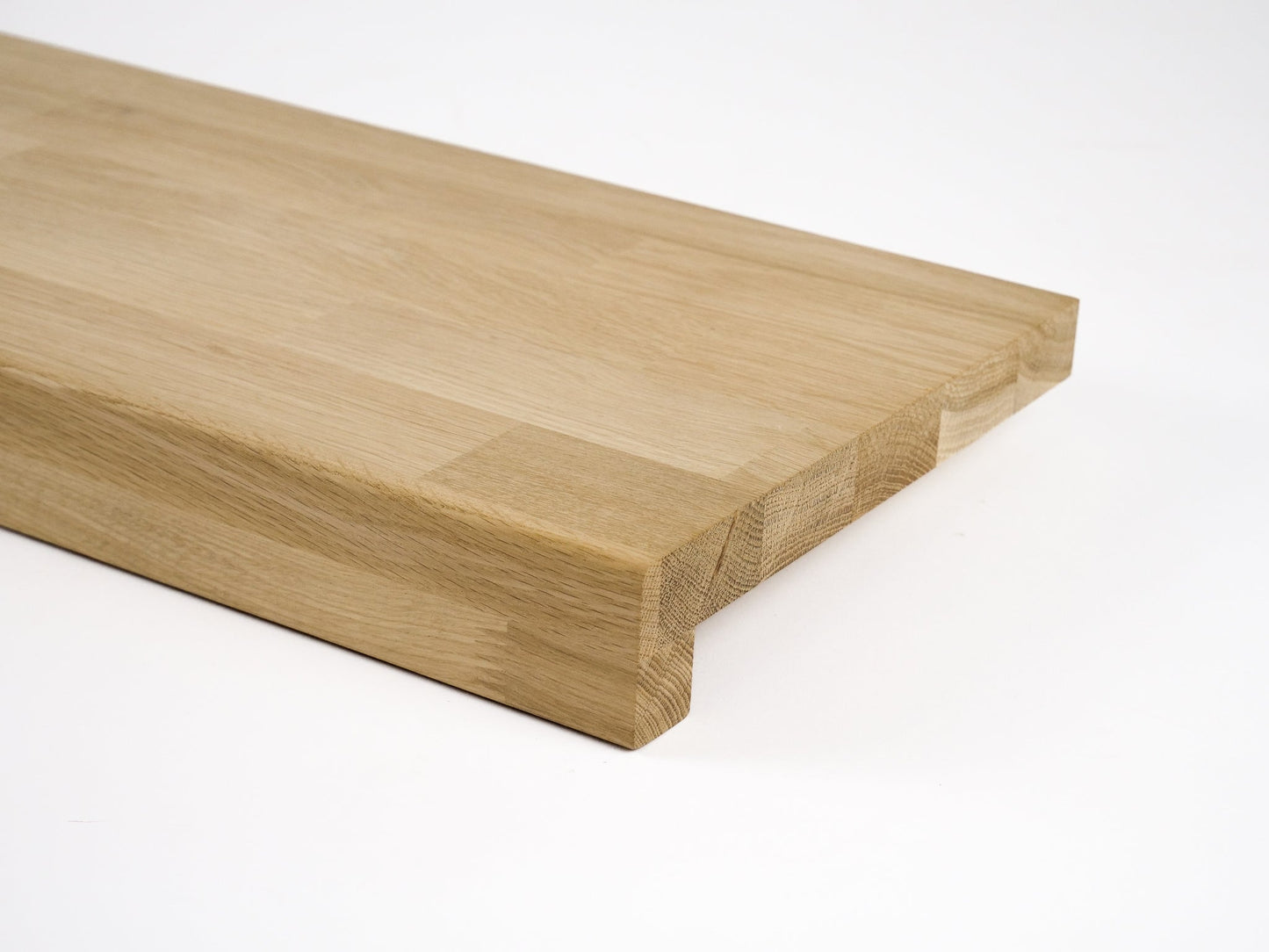 Stair tread Windowsill with overhang Oak A/B, finger jointed lamellas, 26 mm, Unfinished