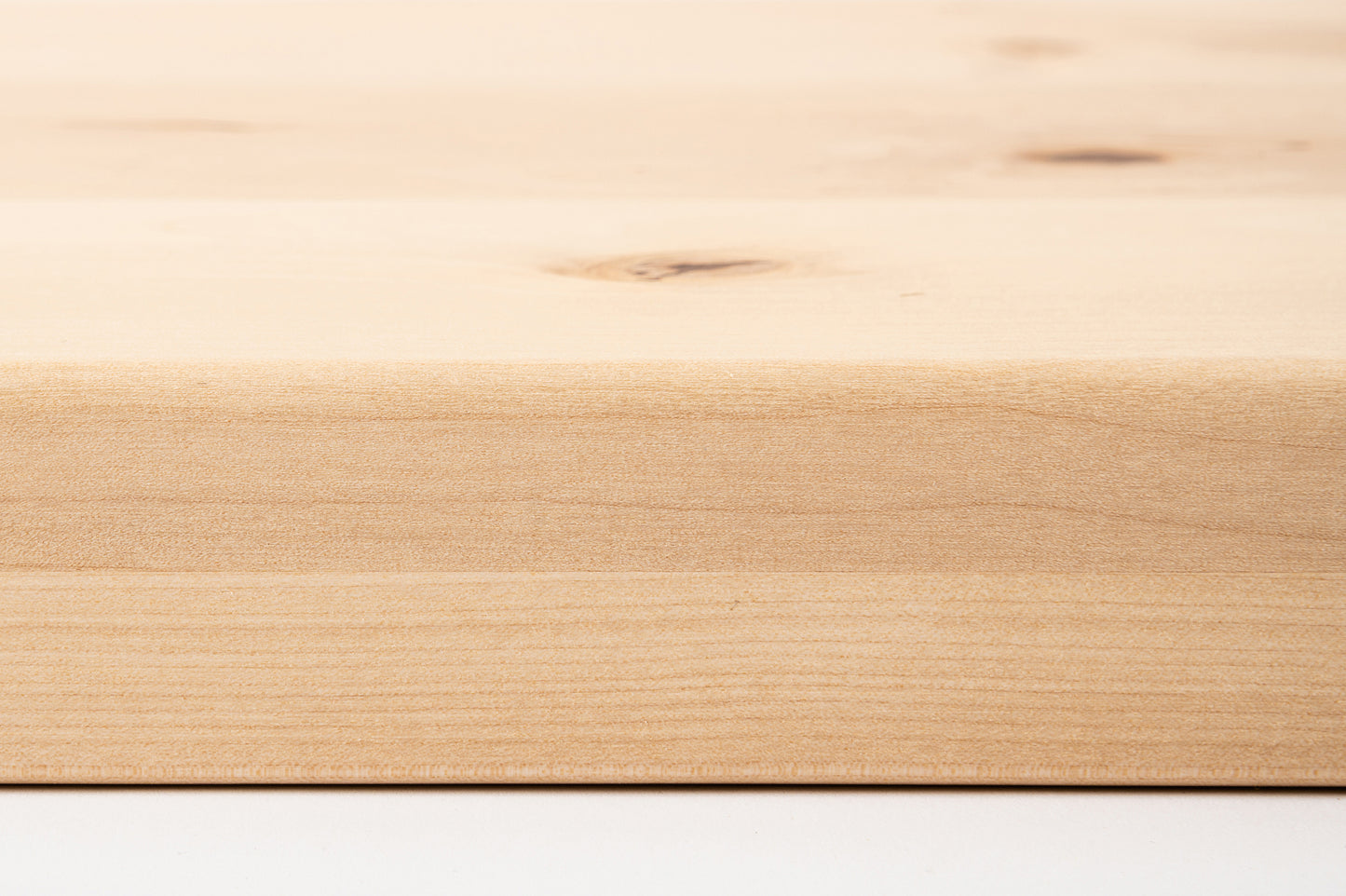 Stair tread Windowsill with overhang Birch Rustic, full stave lamellas, 20 mm, Hard wax oil Natural white