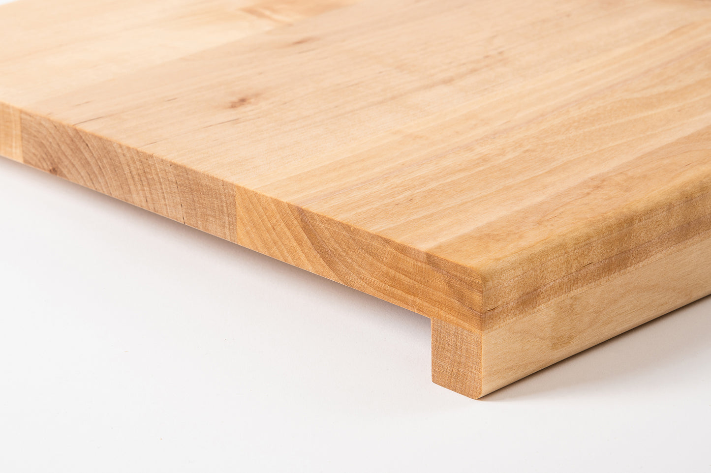 Stair tread Windowsill with overhang Birch Rustic, full stave lamellas, 20 mm, Matte lacquered