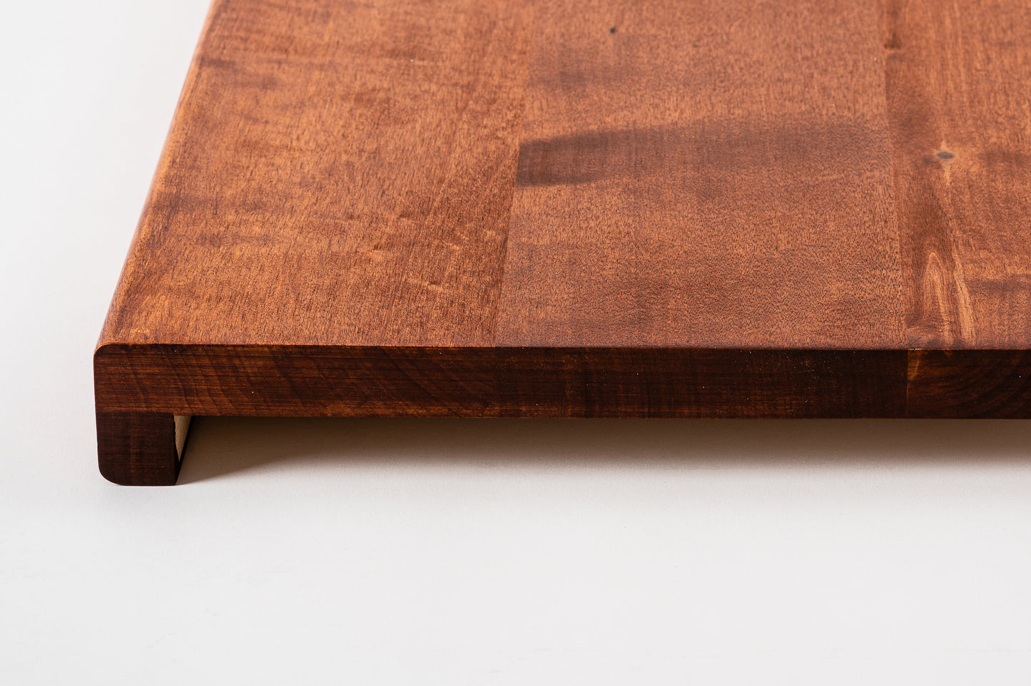 Stair tread Windowsill with overhang Birch Rustic, full stave lamellas, 20 mm, Cherry oil