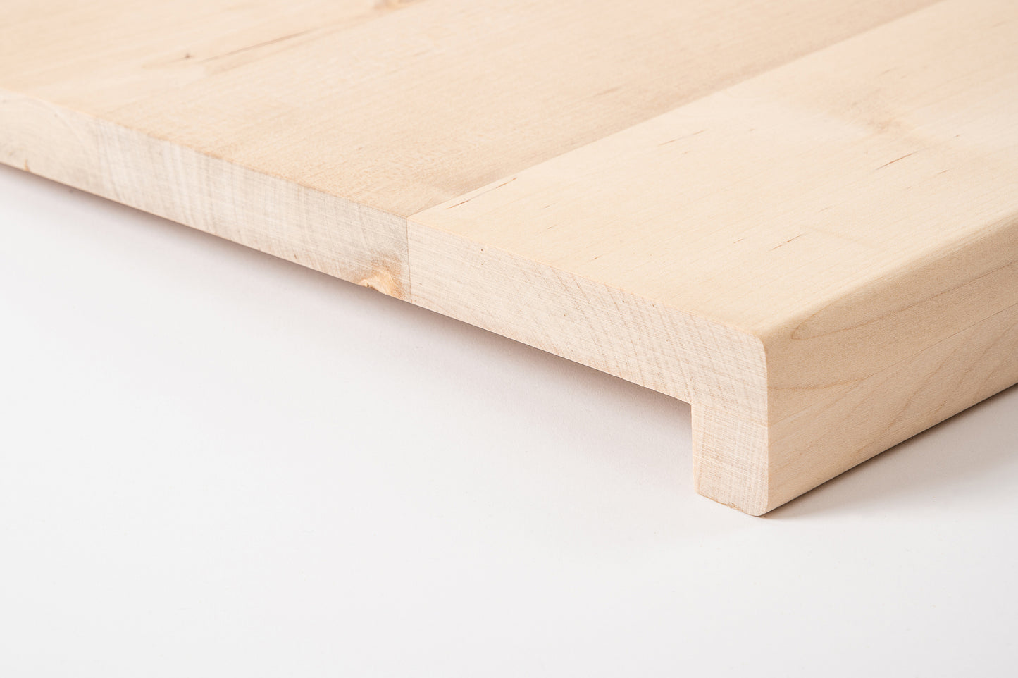 Stair tread Windowsill with overhang Birch Rustic, full stave lamellas, 20 mm, Unfinished