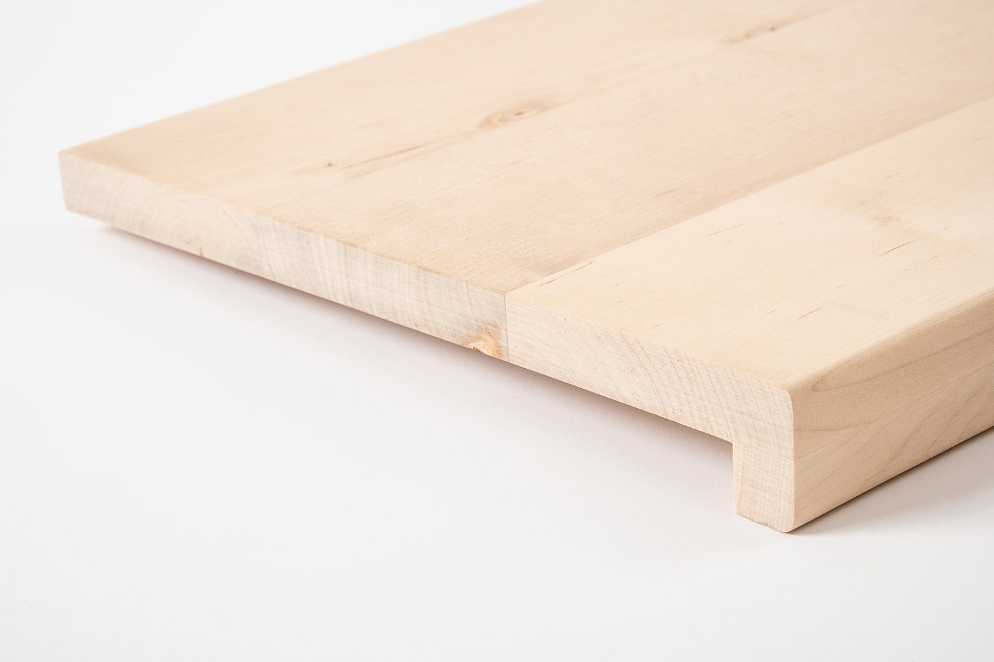 Stair tread Windowsill with overhang Birch Rustic, full stave lamellas, 20 mm, Unfinished