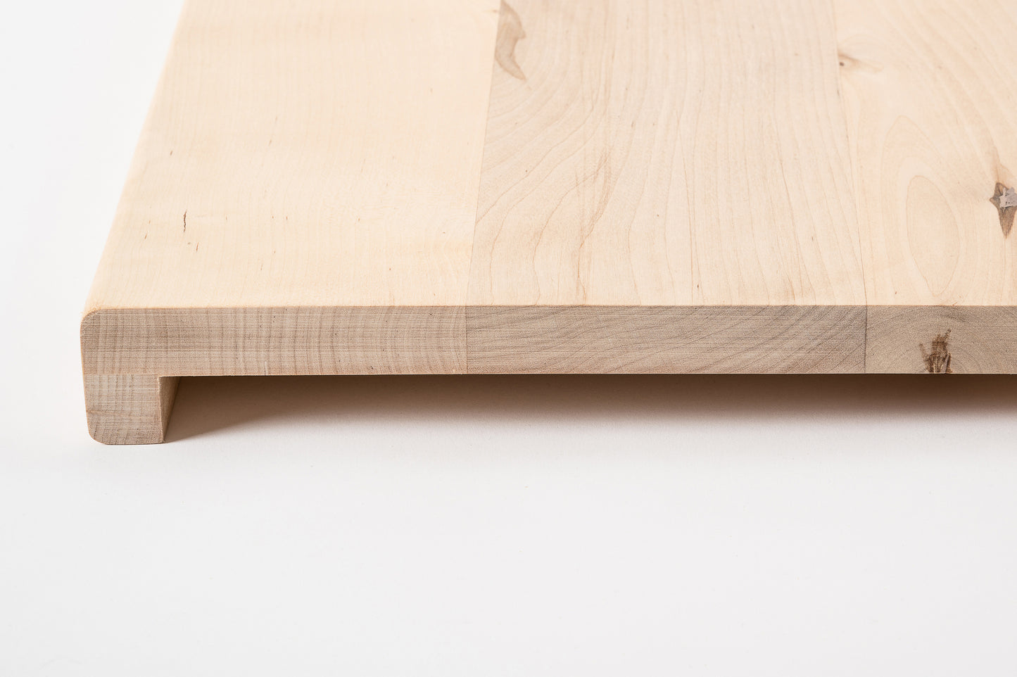 Stair tread Windowsill with overhang Birch Rustic, full stave lamellas, 20 mm, Unfinished