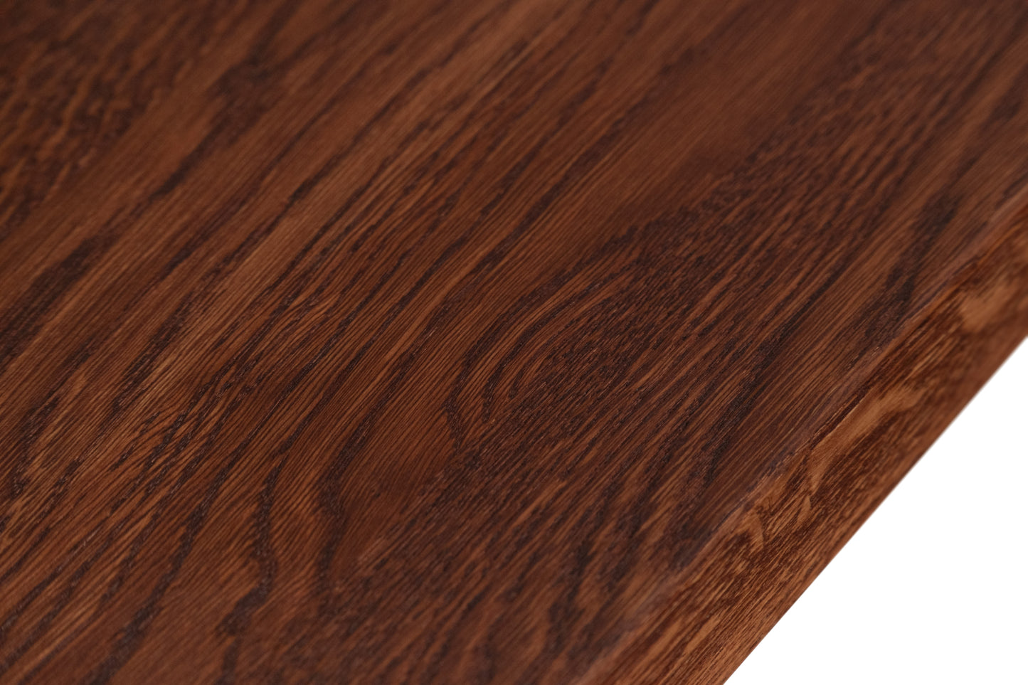 Stair tread Windowsill with wide overhang (5 cm deep) Oak A/B, full stave lamellas, 20 mm, English Red + Natural oil, with rounded corners (radius 20 mm)