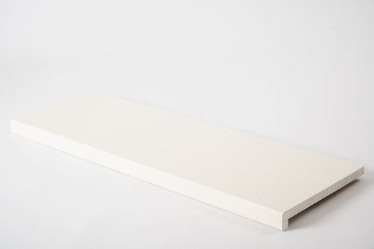 Marches d'escalier Rebord de fenêtre avec surplomb Chêne A/B, lamelles aboutées, 20 mm, brossé, laqué blanc (RAL9010)
