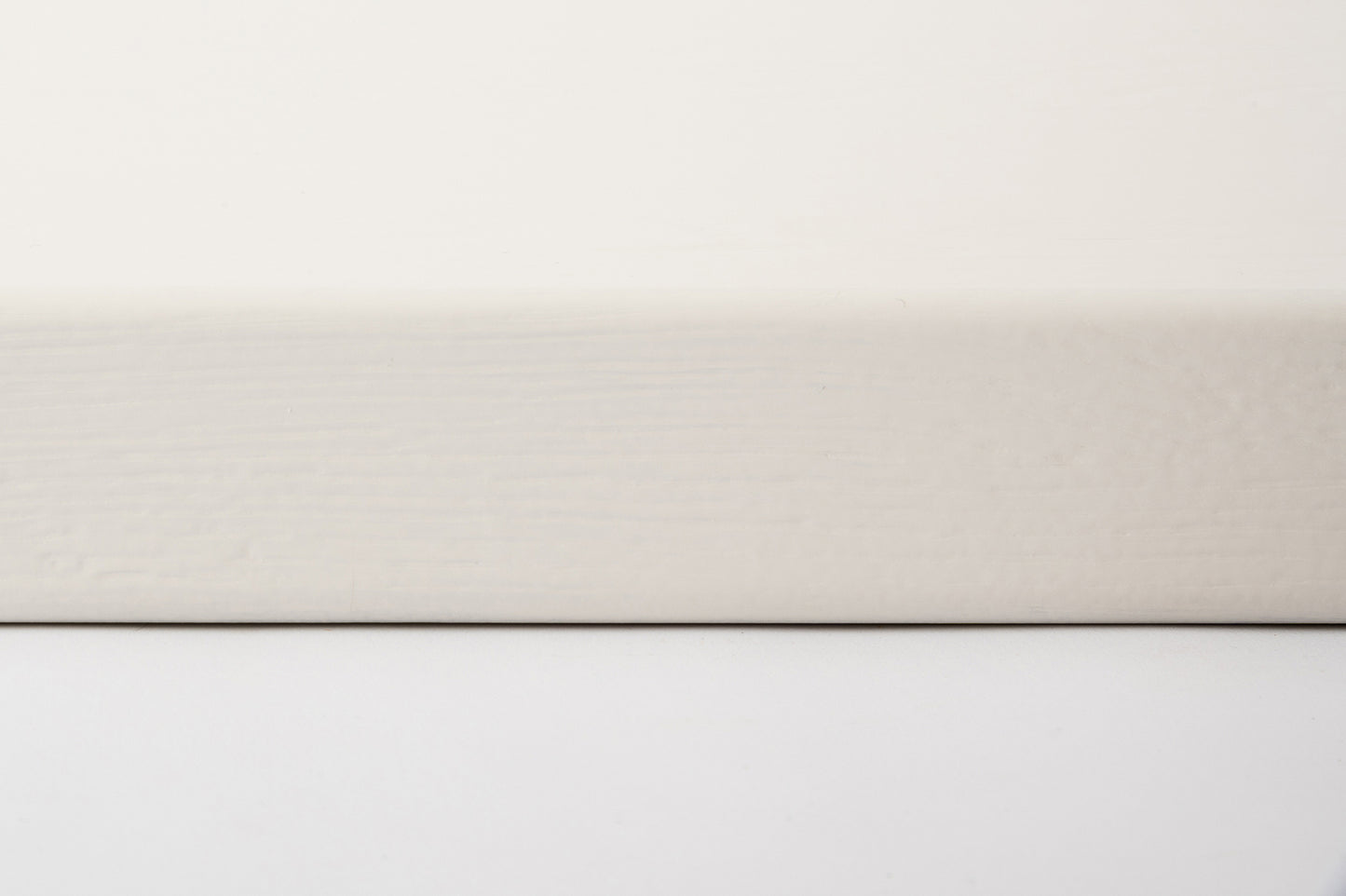 Shelf Stair tread Riser Windowsill Ash Rustic, full stave lamellas, 40 mm, 2-layer, Brushed, White lacquered (RAL9010)