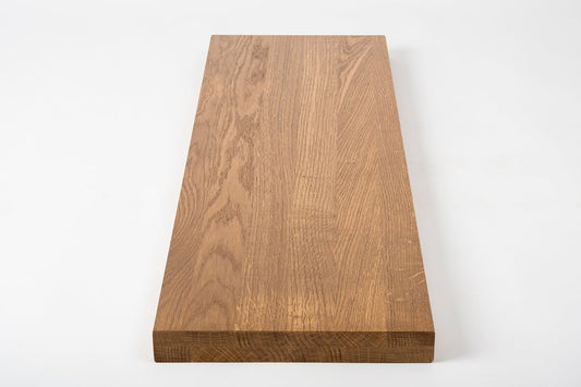 Shelf Stair tread Riser Windowsill Oak A/B, full stave lamellas,  40 mm, 2-layer, Bronze oil