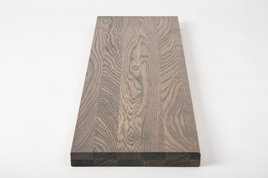 Shelf Stair tread Riser Windowsill Oak A/B, full stave lamellas, 35 mm, 2-layer, Graphite oil