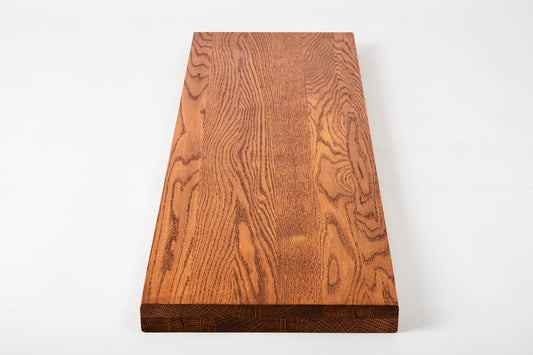 Shelf Stair tread Riser Windowsill Oak A/B, full stave lamellas,  40 mm, 2-layer, Cherry oil
