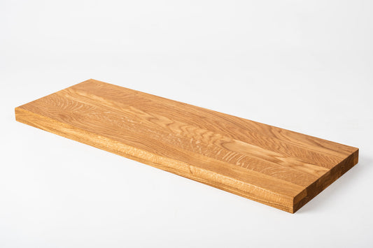 Shelf Stair tread Riser Windowsill Oak A/B, full stave lamellas,  40 mm, 2-layer, Natural oil