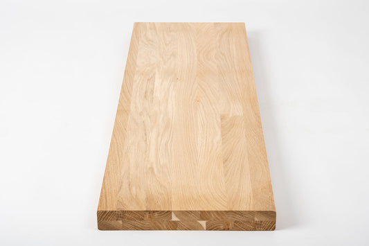 Shelf Stair tread Riser Windowsill Oak A/B, full stave lamellas,  40 mm, 2-layer, Unfinished