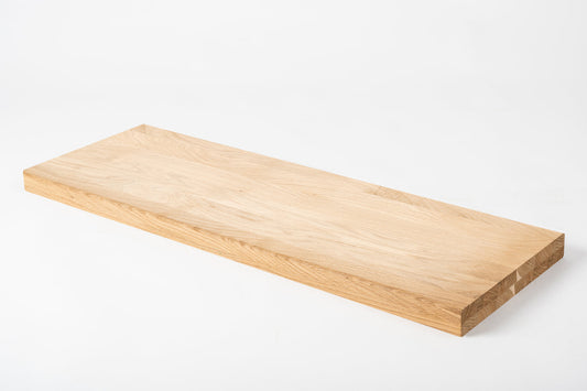 Shelf Stair tread Riser Windowsill Oak A/B, full stave lamellas,  40 mm, 2-layer, Unfinished