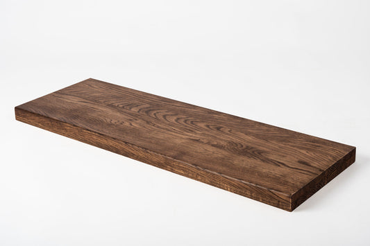 Shelf Stair tread Riser Windowsill Oak A/B, full stave lamellas,  40 mm, 2-layer, Walnut oil