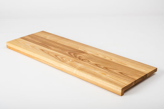 Stair tread Windowsill with overhang Ash A/B, full stave lamellas, 20 mm, Natural oil
