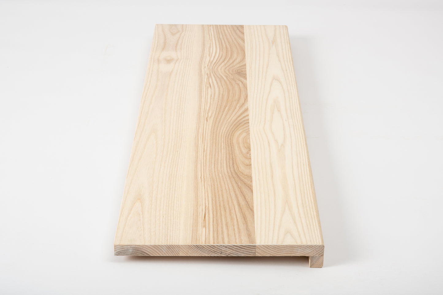 Stair tread Windowsill with overhang Ash A/B, full stave lamellas, 20 mm, White oil