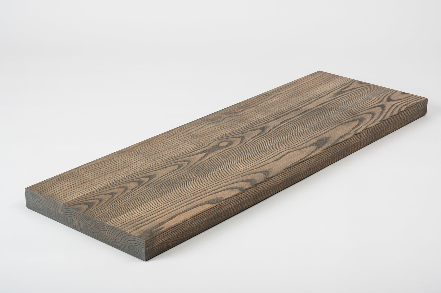 Shelf Stair tread Riser Windowsill Ash A/B, full stave lamellas, 40 mm, 2-layer, Graphite oil