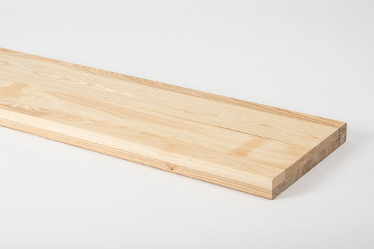 Shelf Stair tread Riser Windowsill Ash A/B, full stave lamellas, 40 mm, 2-layer, Hard wax oil Natural white