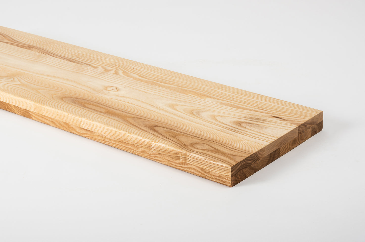 Shelf Stair tread Riser Windowsill Ash A/B, full stave lamellas, 40 mm, 2-layer, Matte lacquered
