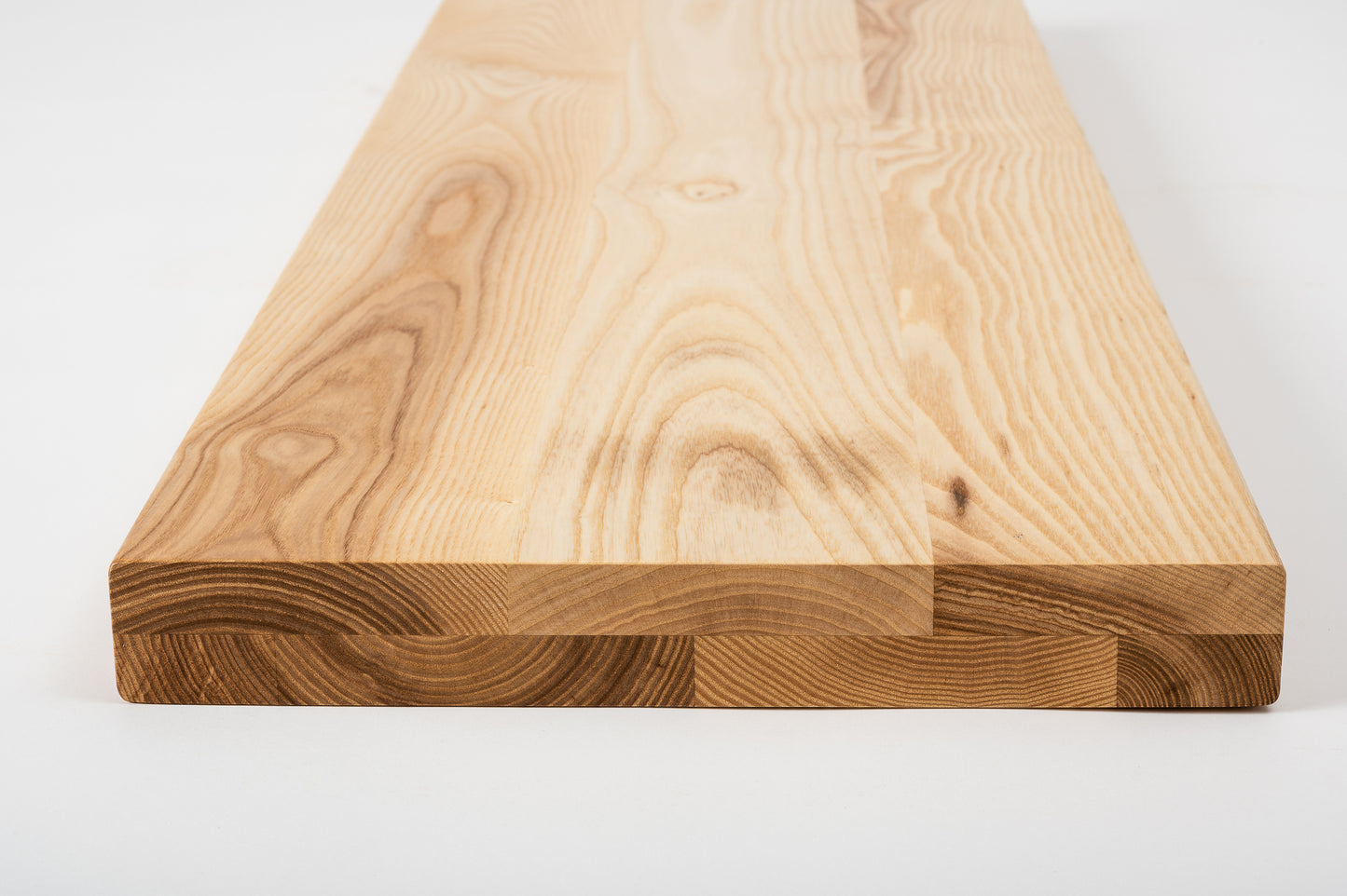 Shelf Stair tread Riser Windowsill Ash A/B, full stave lamellas, 40 mm, 2-layer, Matte lacquered