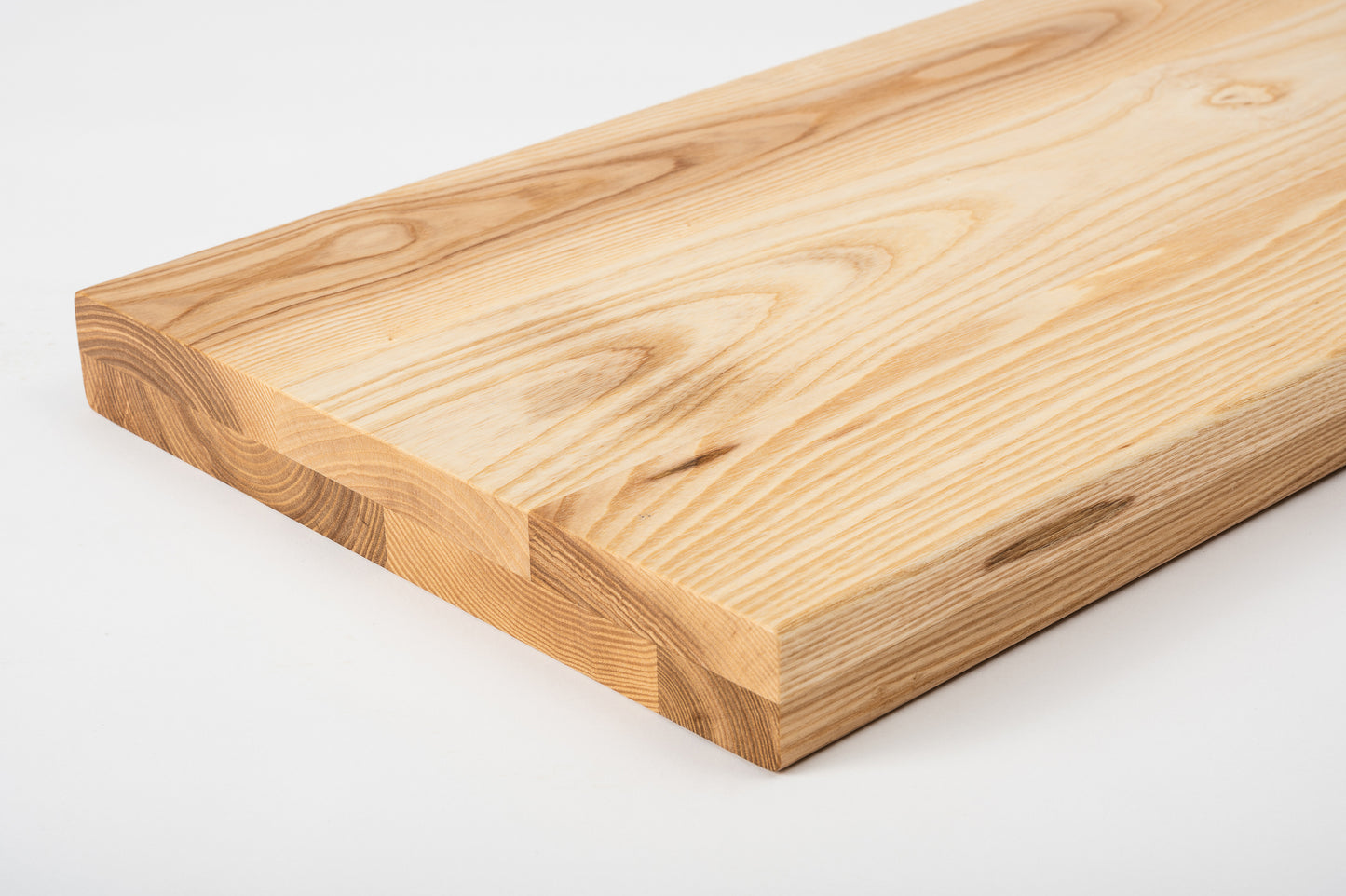 Shelf Stair tread Riser Windowsill Ash A/B, full stave lamellas, 40 mm, 2-layer, Matte lacquered