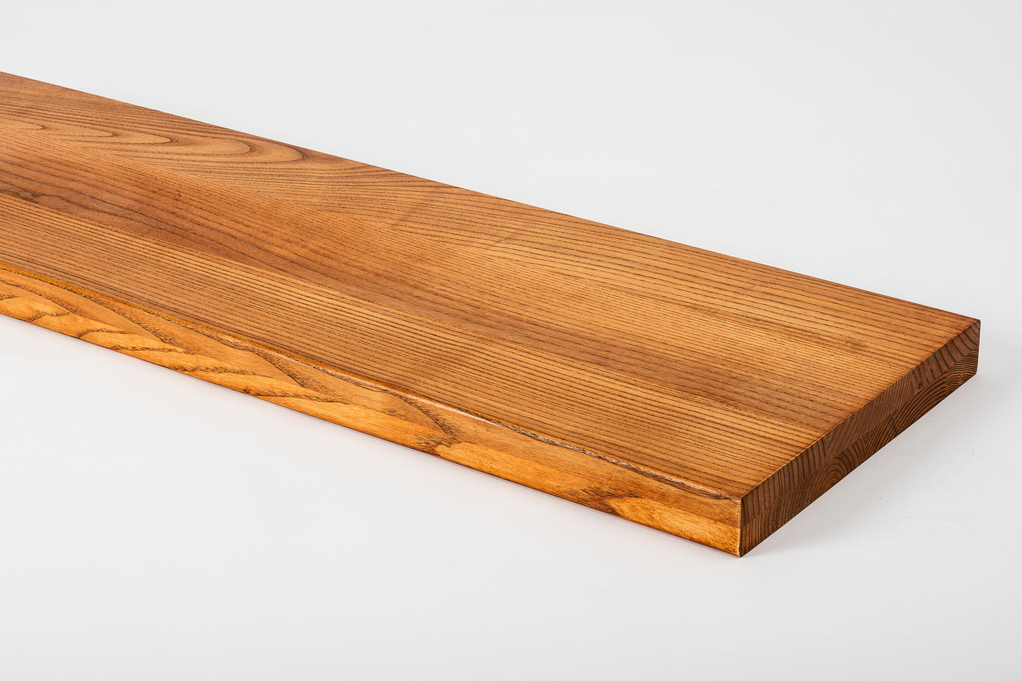 Shelf Stair tread Riser Windowsill Ash A/B, full stave lamellas, 40 mm, 2-layer, Cherry oil