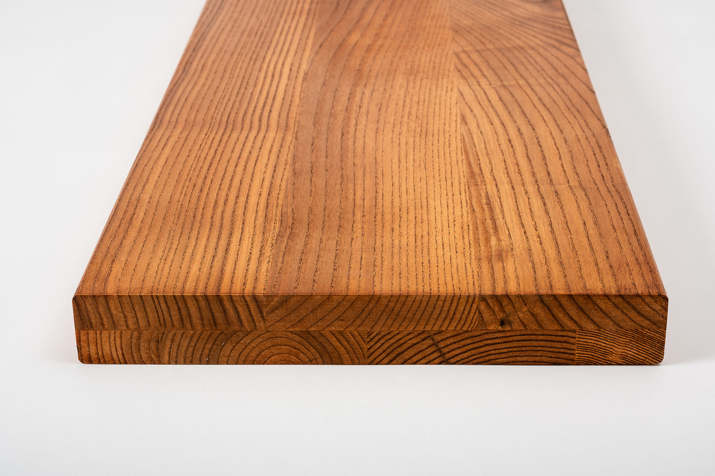 Shelf Stair tread Riser Windowsill Ash A/B, full stave lamellas, 40 mm, 2-layer, Cherry oil