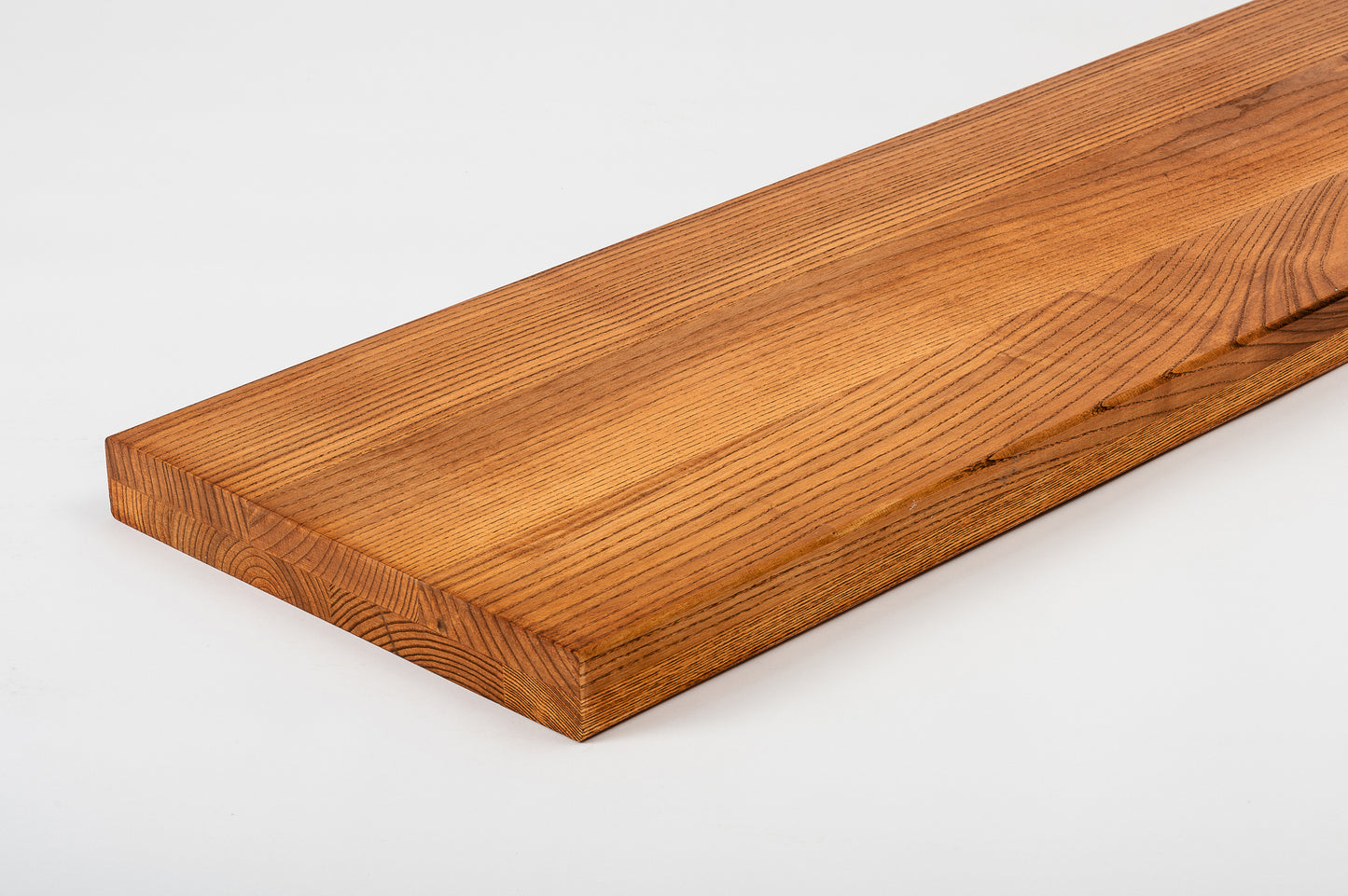 Shelf Stair tread Riser Windowsill Ash A/B, full stave lamellas, 40 mm, 2-layer, Cherry oil