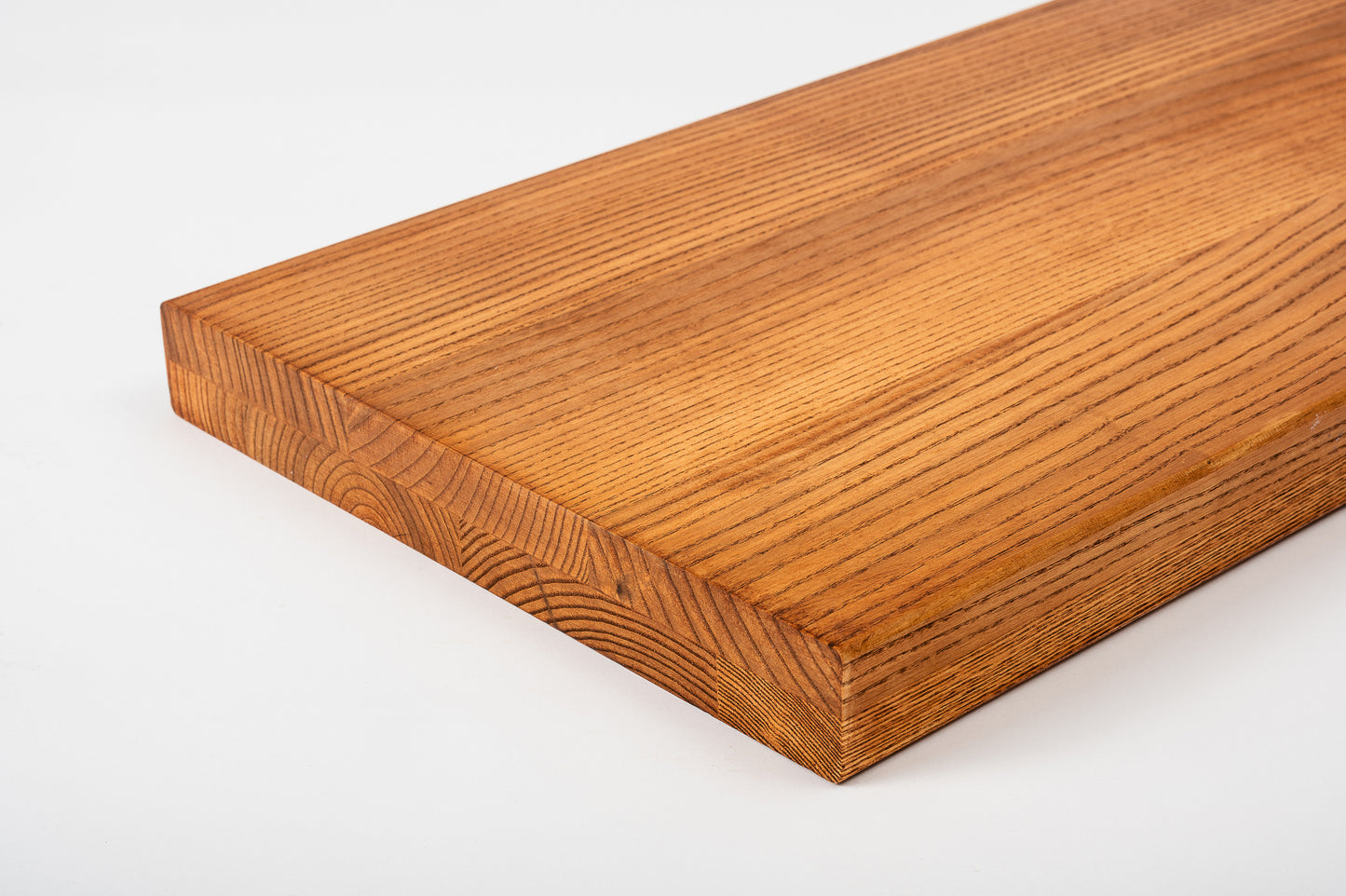 Shelf Stair tread Riser Windowsill Ash A/B, full stave lamellas, 40 mm, 2-layer, Cherry oil