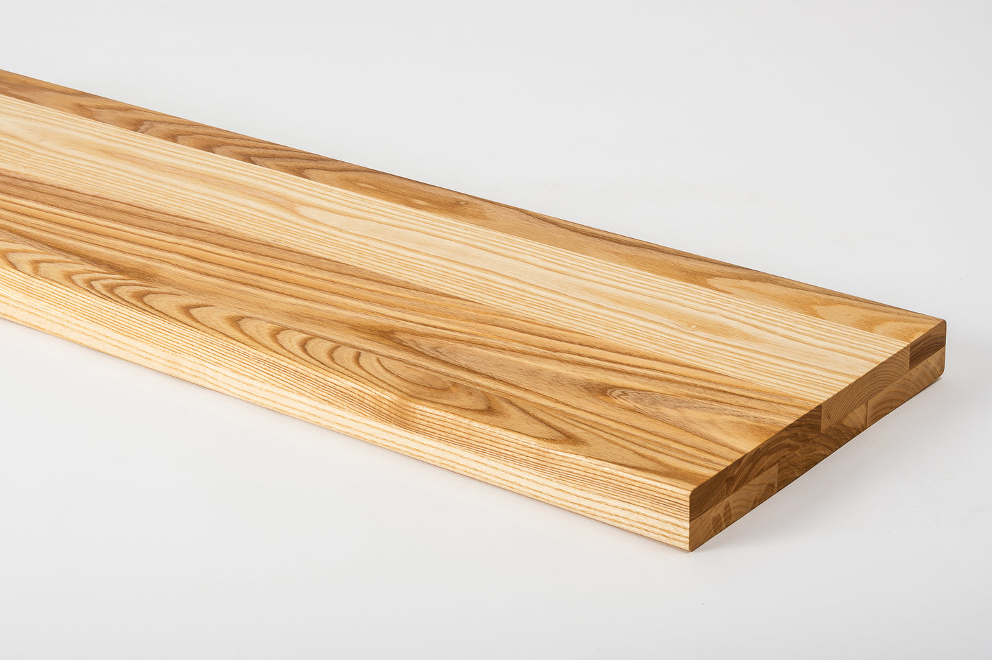 Shelf Stair tread Riser Windowsill Ash A/B, full stave lamellas, 40 mm, 2-layer, Natural oil