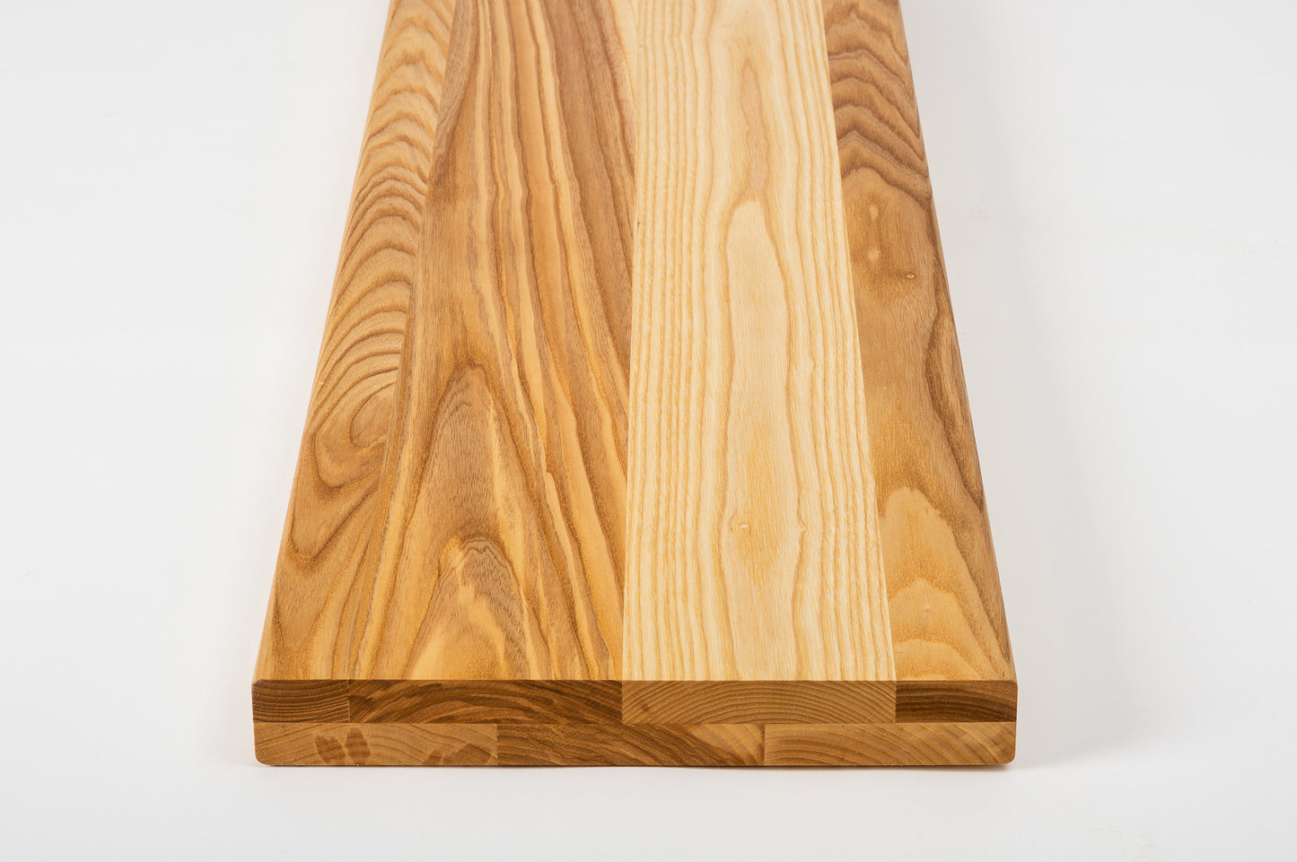 Shelf Stair tread Riser Windowsill Ash A/B, full stave lamellas, 40 mm, 2-layer, Natural oil